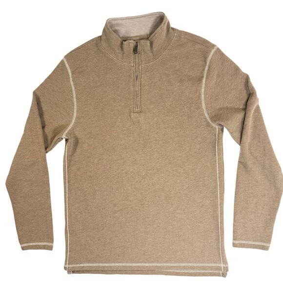 BKE Men's Large ¼‑Zip Sweater Brown Stretch Knit 39″ Chest Casual Cozy - Picture 1 of 6